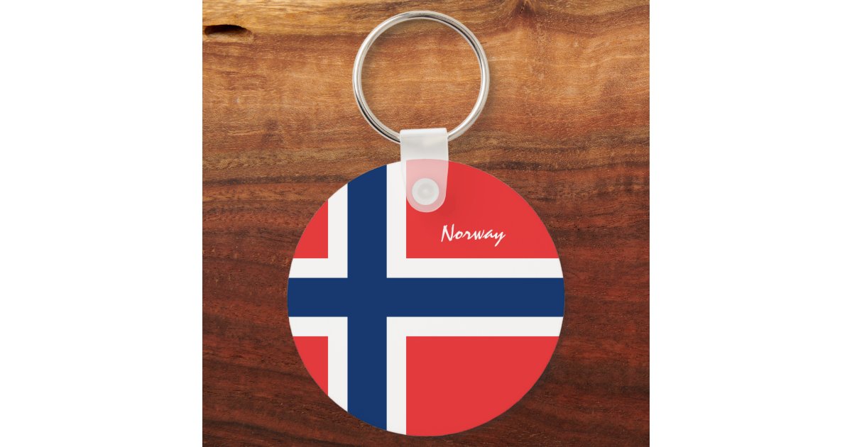 Patriotic Norway Keychain, Norwegian Flag Keychain Zazzle