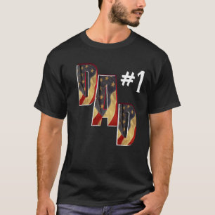 Patriotic Number 1 Dad Custom Photo Letters T-Shirt
