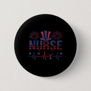 Patriotic Nurse American Flag Day 4th Of July Memo Button
