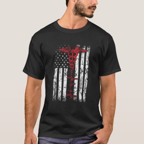 Patriotic Nurse American USA Flag Registered Nurse T_Shirt