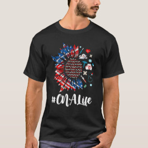 Patriotic Nurse Cna 4th Of July American Flag Sunf T-Shirt