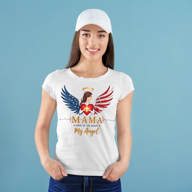Patriotic Nurse Mom – Mama, My Angel T-Shirt (Creator Uploaded)