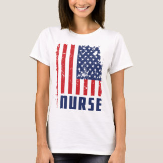 PATRIOTIC NURSE USA FLAG TEE SHIRT