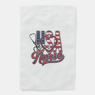 Patriotic Nurse USA Heart Stethoscope Shirt Design Garden Flag