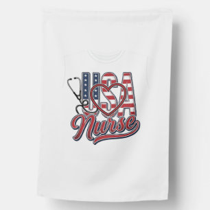Patriotic Nurse USA Heart Stethoscope Shirt Design House Flag