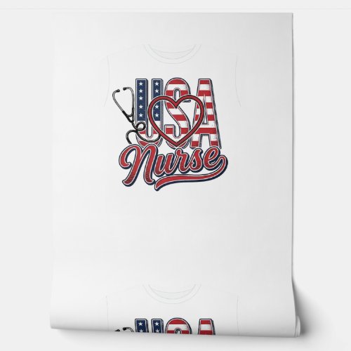 Patriotic Nurse USA Heart Stethoscope Shirt Design Wallpaper