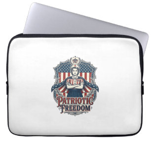 Patriotic Nurse Vector Graphic Tee_1 Laptop Sleeve