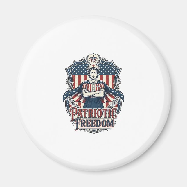 Patriotic Nurse Vector Graphic Tee_1 Magnet (Front)