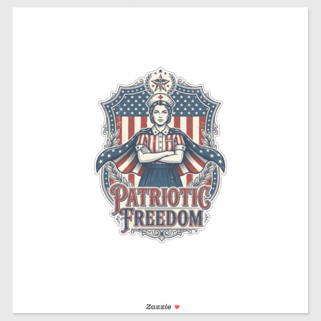 Patriotic Nurse Vector Graphic Tee_1 Sticker (Sheet)