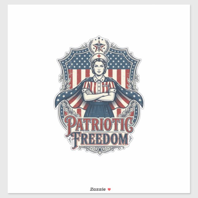Patriotic Nurse Vector Graphic Tee_1 Sticker (Sheet)