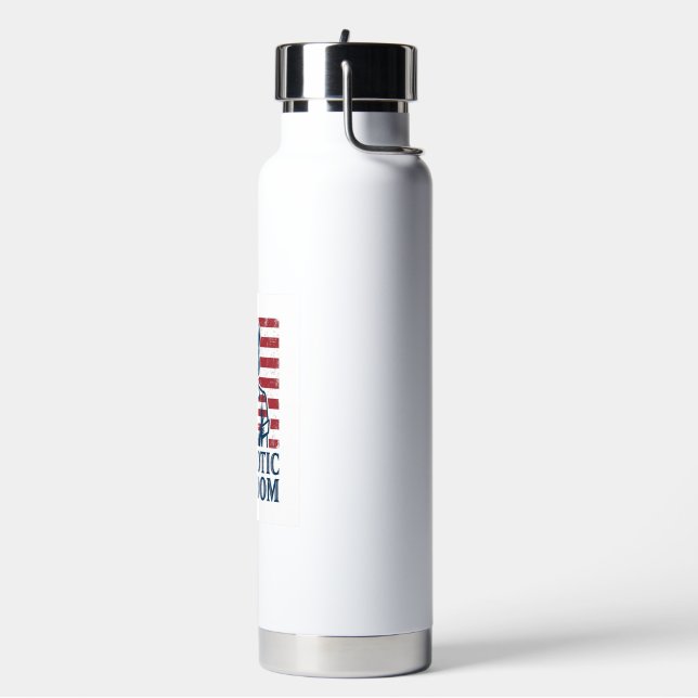 Patriotic Nurse Vector Graphic Tee Water Bottle (Left)