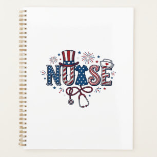 Patriotic Nurse Vintage Engraving Vector Design_1 Planner