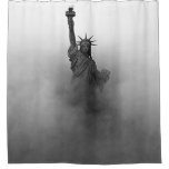 Patriotic Nyc Statue Of Liberty In Fog Usa America Shower Curtain at Zazzle