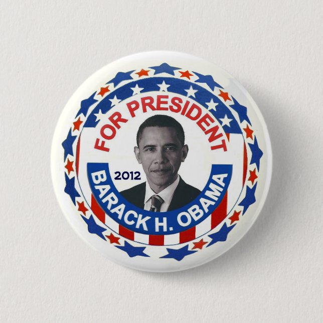 Patriotic Obama 2012 Pinback Button (Front)