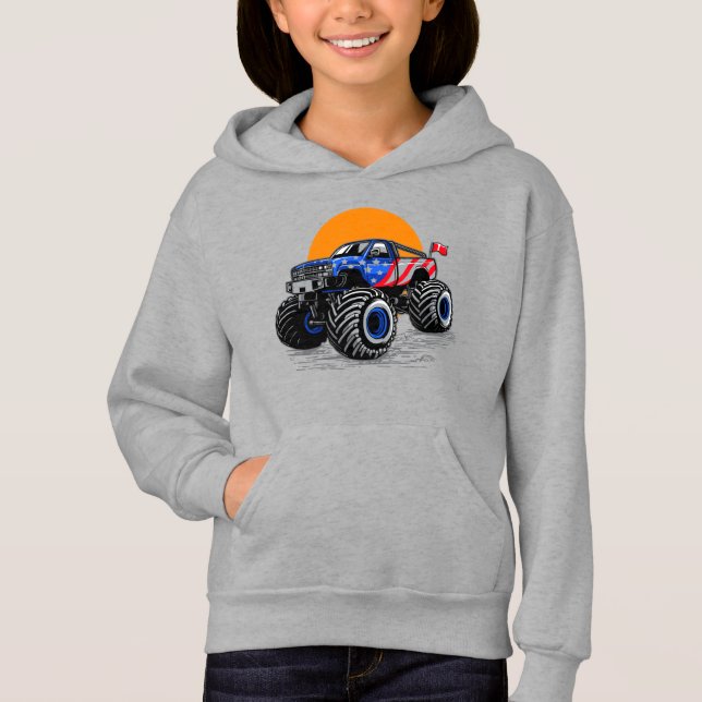  Patriotic Off Road Monster Truck Adventure Hoodie (Front)