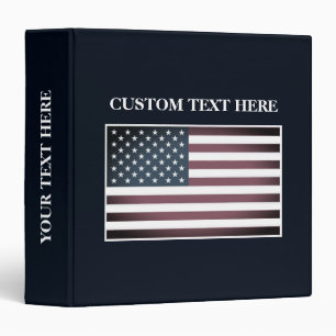 Patriotic office binder with American flag logo