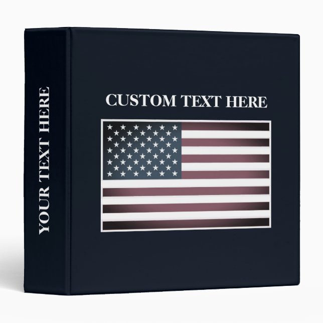 Patriotic office binder with American flag logo (Front/Spine)