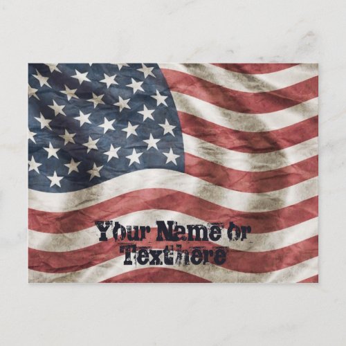 Patriotic Old Glory US Flag Red White and Blue Postcard