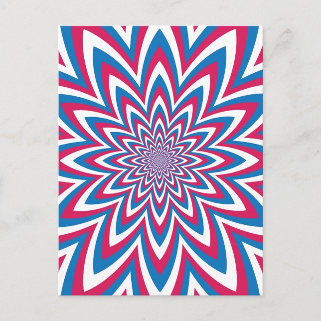 Patriotic Op Art Flower Postcard (Front)