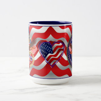 Patriotic or Veteran 3 logos Two-Tone Coffee Mug