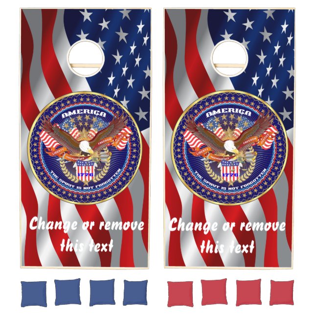 Patriotic or Veteran Dual Logo Cornhole Set (Set)