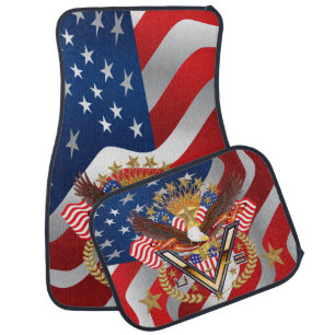 Patriotic or Veteran Full Set (set of 2) Car Mat
