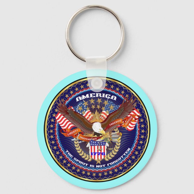 Patriotic or Veteran Pick one View Artist Comments Keychain (Front)