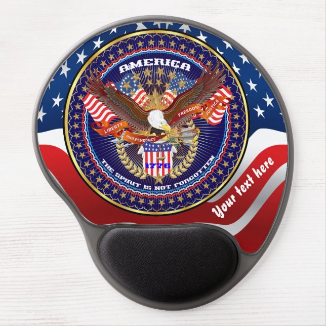 Patriotic or Veteran View About Design Below Gel Mouse Pad (Front)
