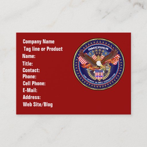 Customizable Patriotic or Veteran  View Artist Comments Business Cards