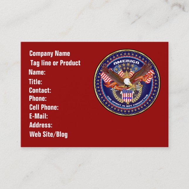 Patriotic or Veteran  View Artist Comments Business Card (Front)