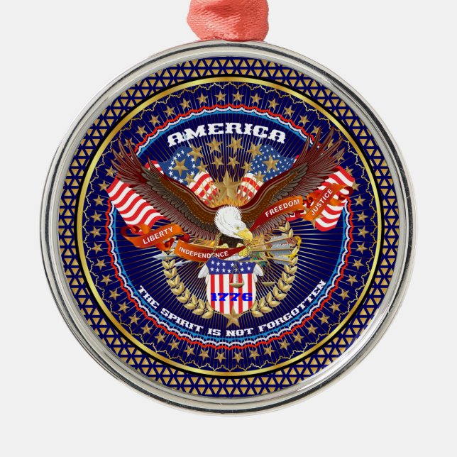 Patriotic or Veteran View Artist Comments Metal Ornament (Front)
