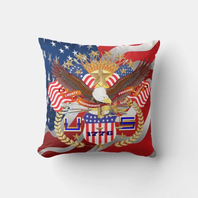 Patriotic or Veteran View Artist Comments Throw Pillow (Front)