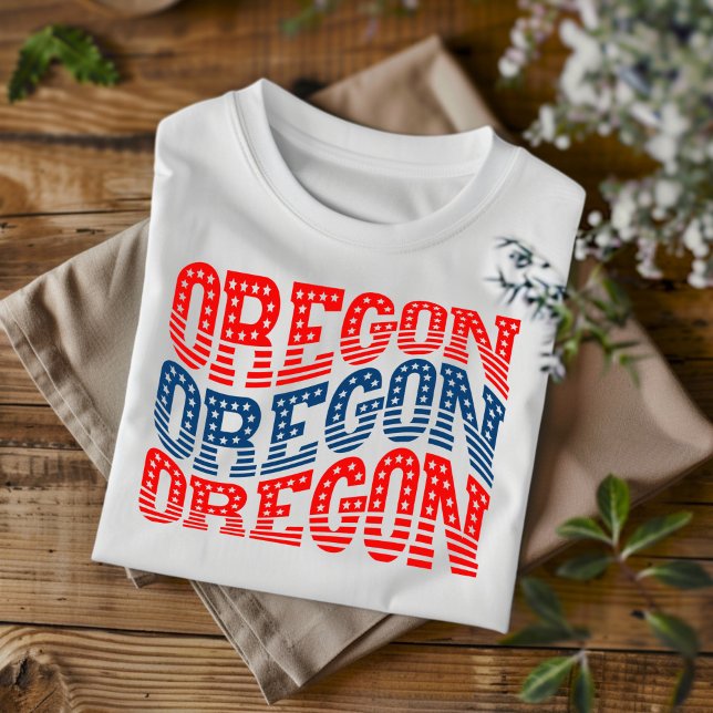 Patriotic Oregon Red and Blue Boho T-Shirt  (Creator Uploaded)