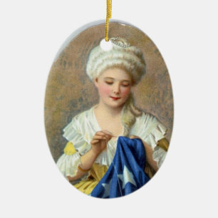 Patriotic Ornament--Betsy Ross Ceramic Ornament