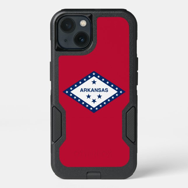 Patriotic OtterBox iPhone 13 Case, Arkansas Flag Case (Back)