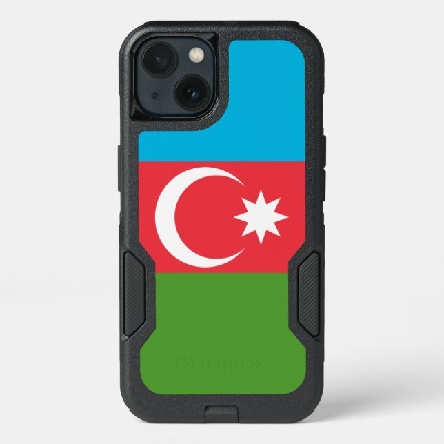 Patriotic OtterBox iPhone 13 Case, Azerbaijan Flag (Back)