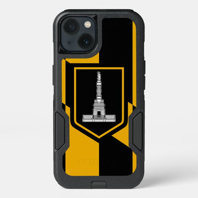 Patriotic OtterBox iPhone 13 Case, Baltimore flag Case (Back)