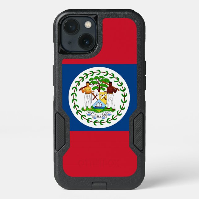 Patriotic OtterBox iPhone 13 Case, Belize flag Case (Back)