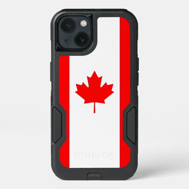 Patriotic OtterBox iPhone 13 Case, Canada Flag Case (Back)
