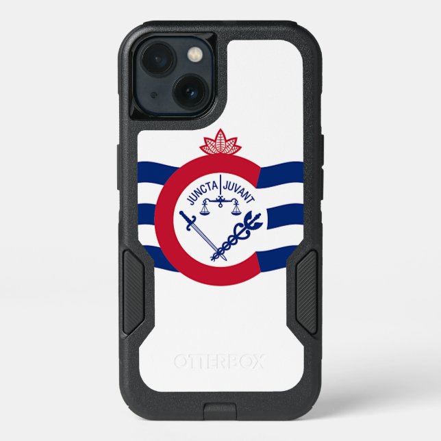 Patriotic OtterBox iPhone 13 Case, Cincinnati Flag Case (Back)