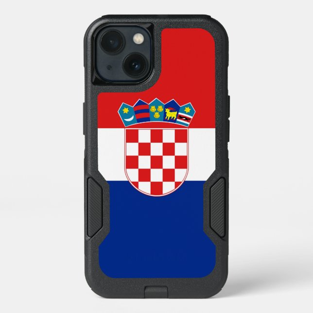 Patriotic OtterBox iPhone 13 Case, Croatia Flag Case (Back)