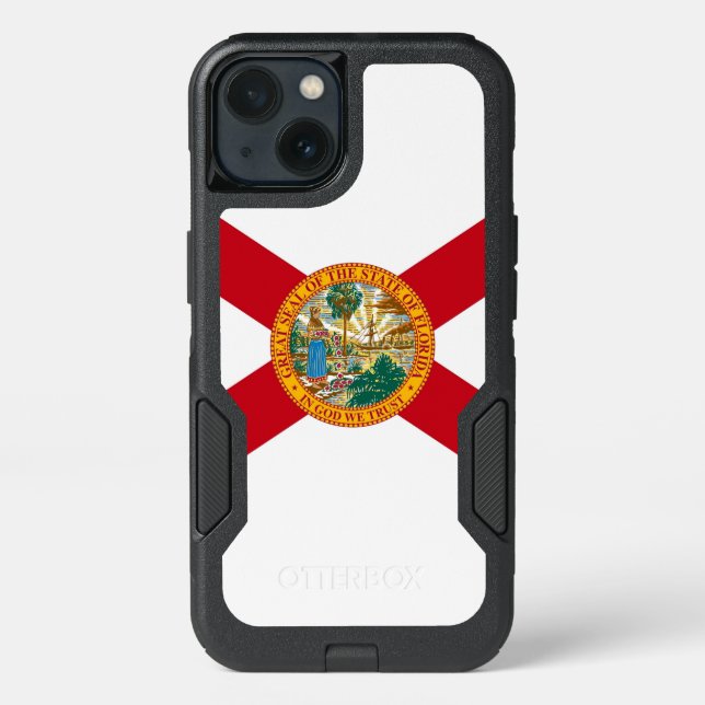 Patriotic OtterBox iPhone 13 Case, Florida flag Case (Back)