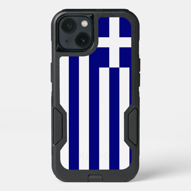 Patriotic OtterBox iPhone 13 Case, Greece Flag Case (Back)