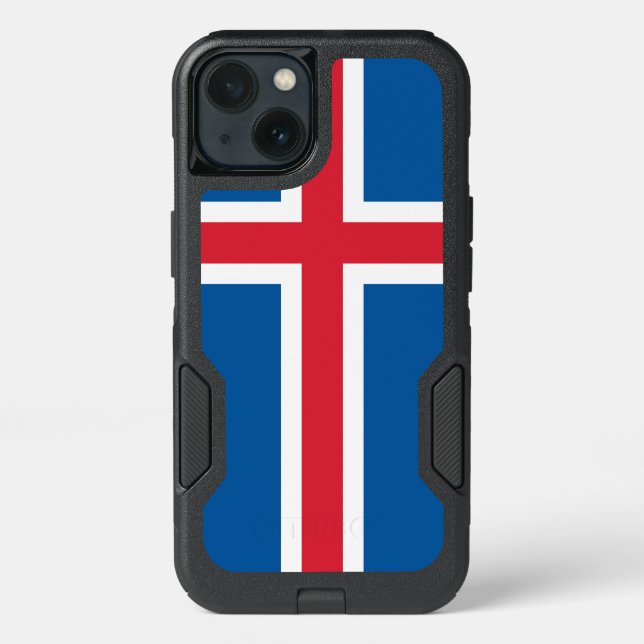 Patriotic OtterBox iPhone 13 Case, Iceland flag (Back)