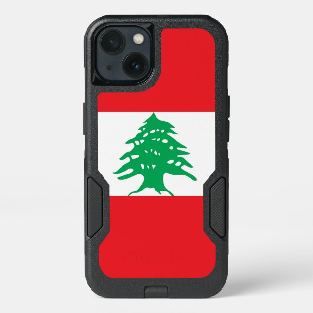 Patriotic OtterBox iPhone 13 Case, Lebanon flag (Back)