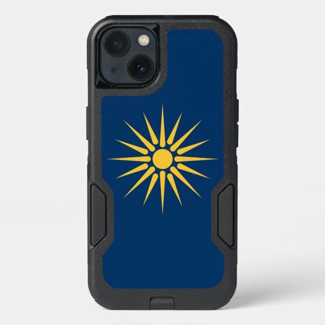 Patriotic OtterBox iPhone 13 Case, Macedonia Flag Case (Back)