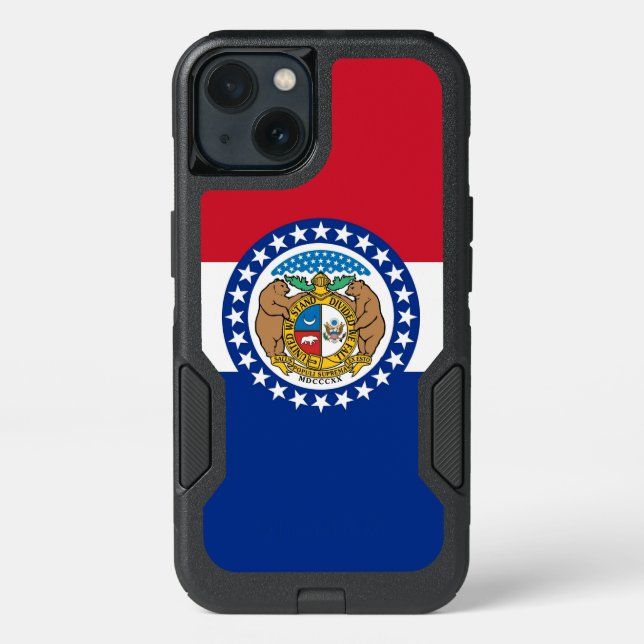 Patriotic OtterBox iPhone 13 Case, Missouri flag (Back)