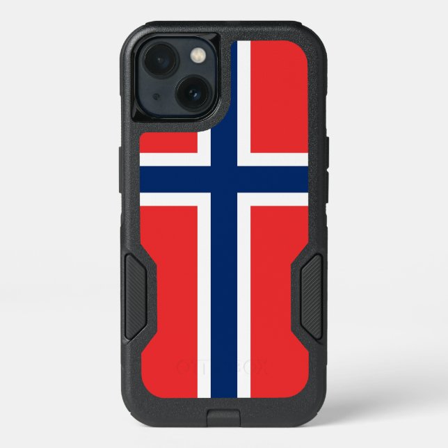 Patriotic OtterBox iPhone 13 Case, Norway flag (Back)
