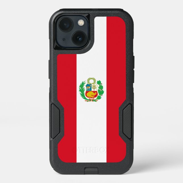 Patriotic OtterBox iPhone 13 Case, Peru flag Case (Back)