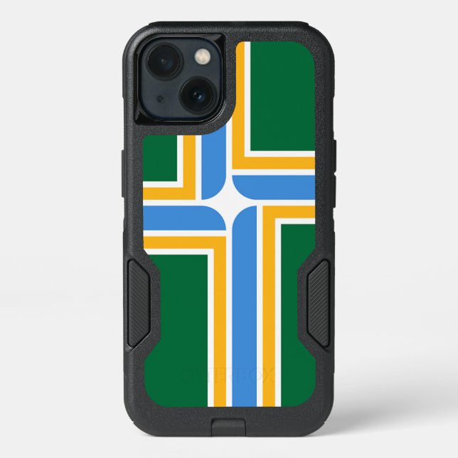 Patriotic OtterBox iPhone 13 Case, Portland flag Case (Back)